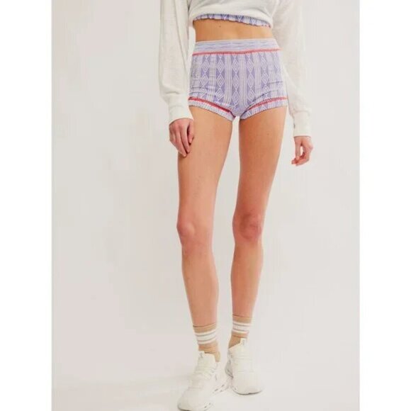 NWT FP Movement Mountain High Blue Printed Shorts - Picture 3 of 8